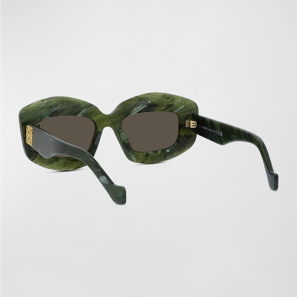 Loewe Emerald Green Acetate Rectangle Sunglasses … - image 6